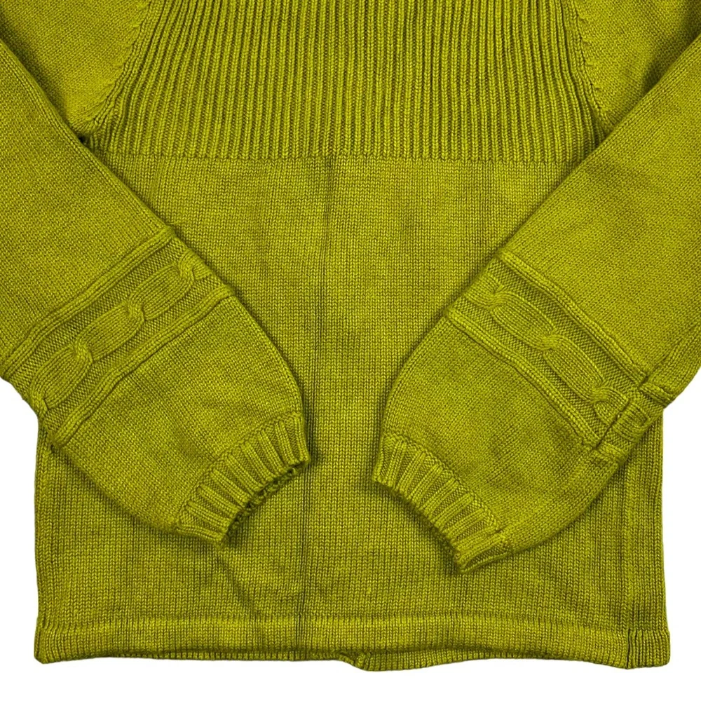 Chartreuse Knit Cardigan Sweater Small Green - Picture 10 of 16